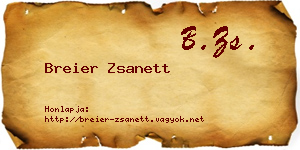 Breier Zsanett névjegykártya